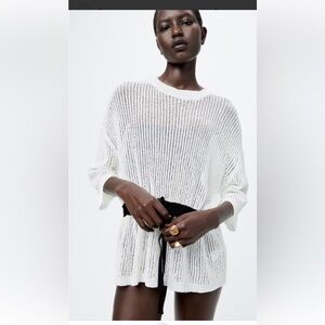 Zara knit white sweater M